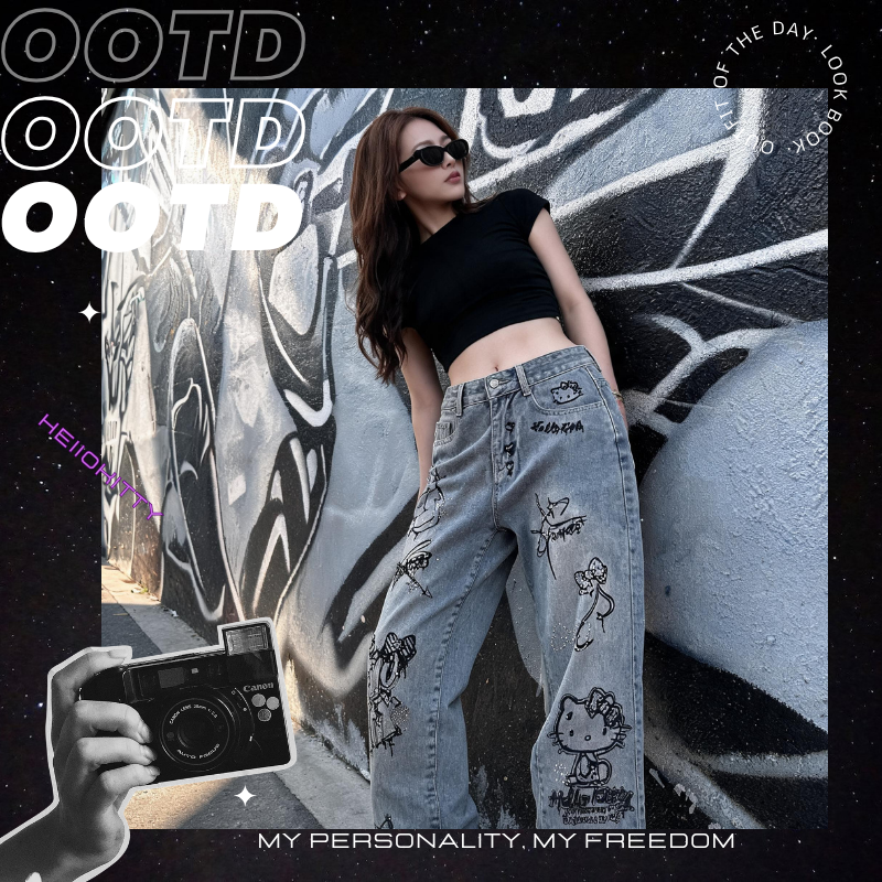 Women Shoes Xxl - Cute Keiokitty Rhinestone Graffiti Street Y2K