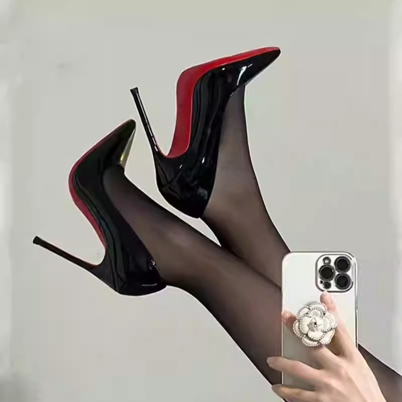 Women'S Shoes Red Bottoms - Sexy Pointed Toe Patent Leather High