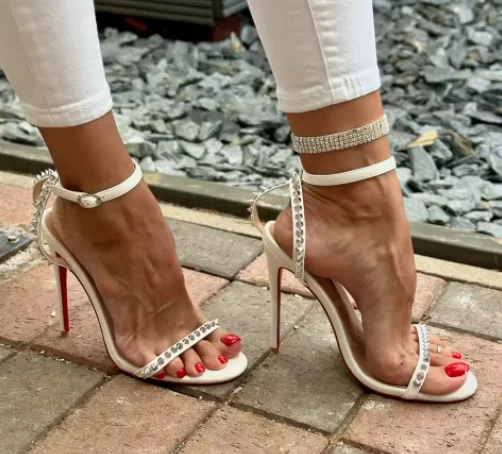 French white rivet strap versa - Women'S Shoes Red Bottoms ulasan dan harga