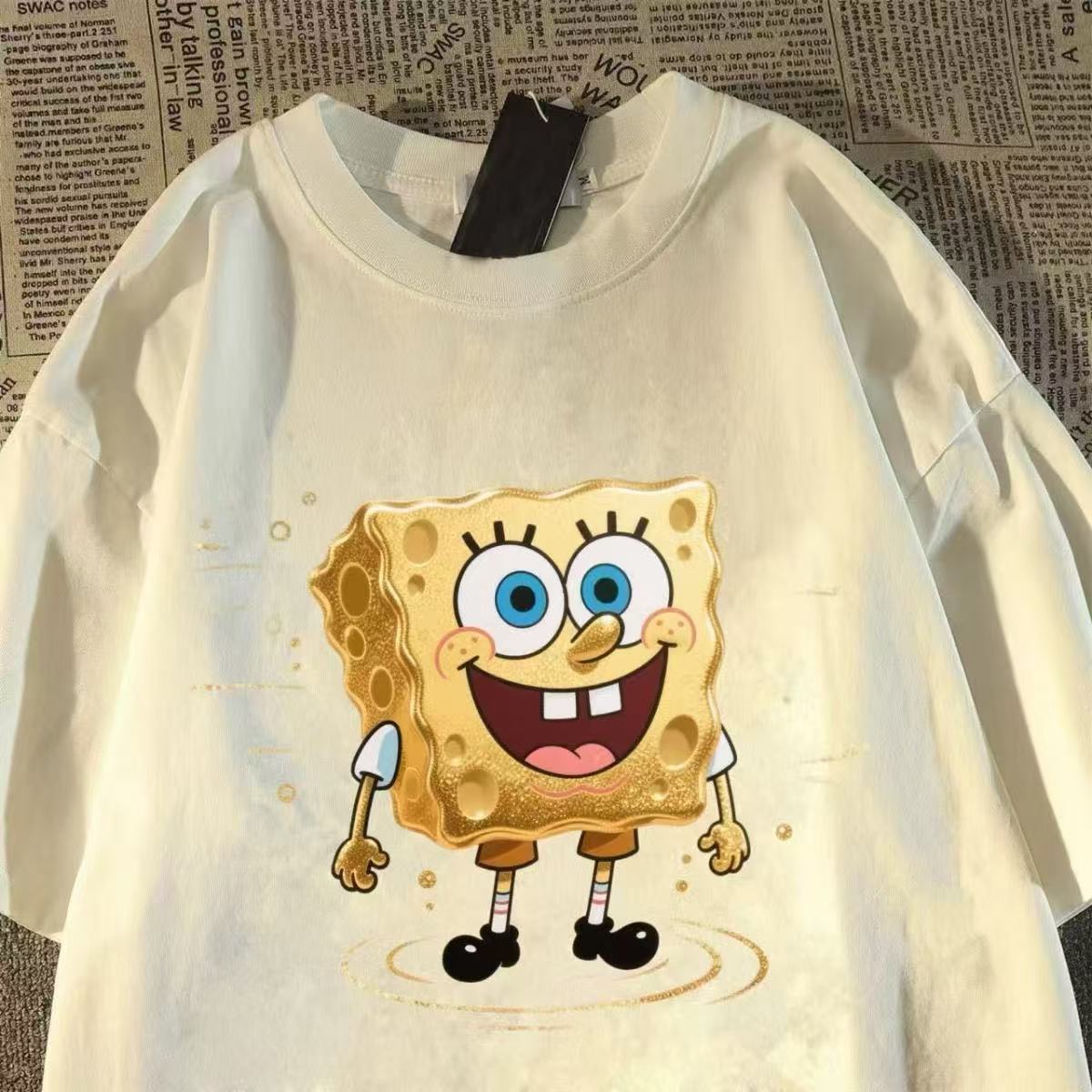 Vintage SpongeBob Print T‑Shir - Women'S Shoes For Crews ulasan dan harga