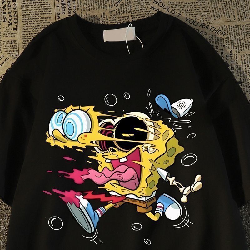 Vintage SpongeBob Print T‑Shir - Women'S Shoes For Crews ulasan dan harga