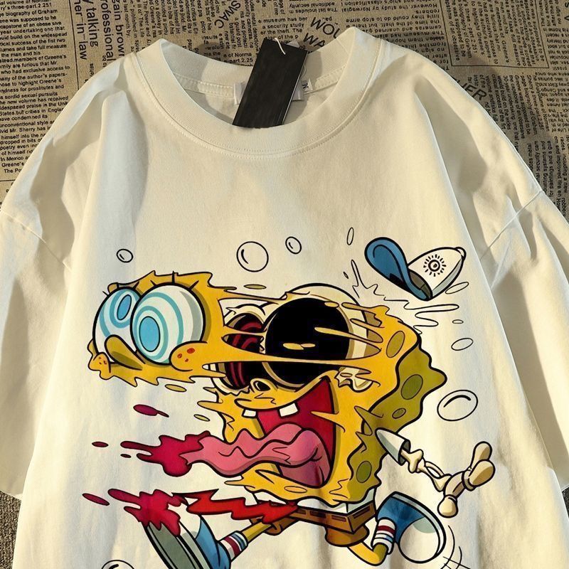 Vintage SpongeBob Print T‑Shir - Women'S Shoes For Crews ulasan dan harga