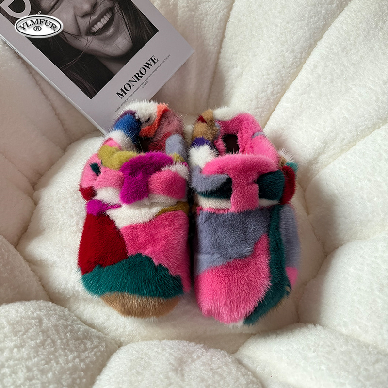 New Girl Luxury Mink Fur Slipp - Women Shoes For Winter ulasan dan harga