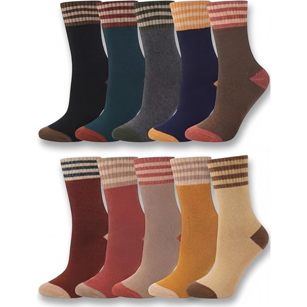 5 Pairs Women Crew Socks Knitt - Women'S Shoes For Crews ulasan dan harga