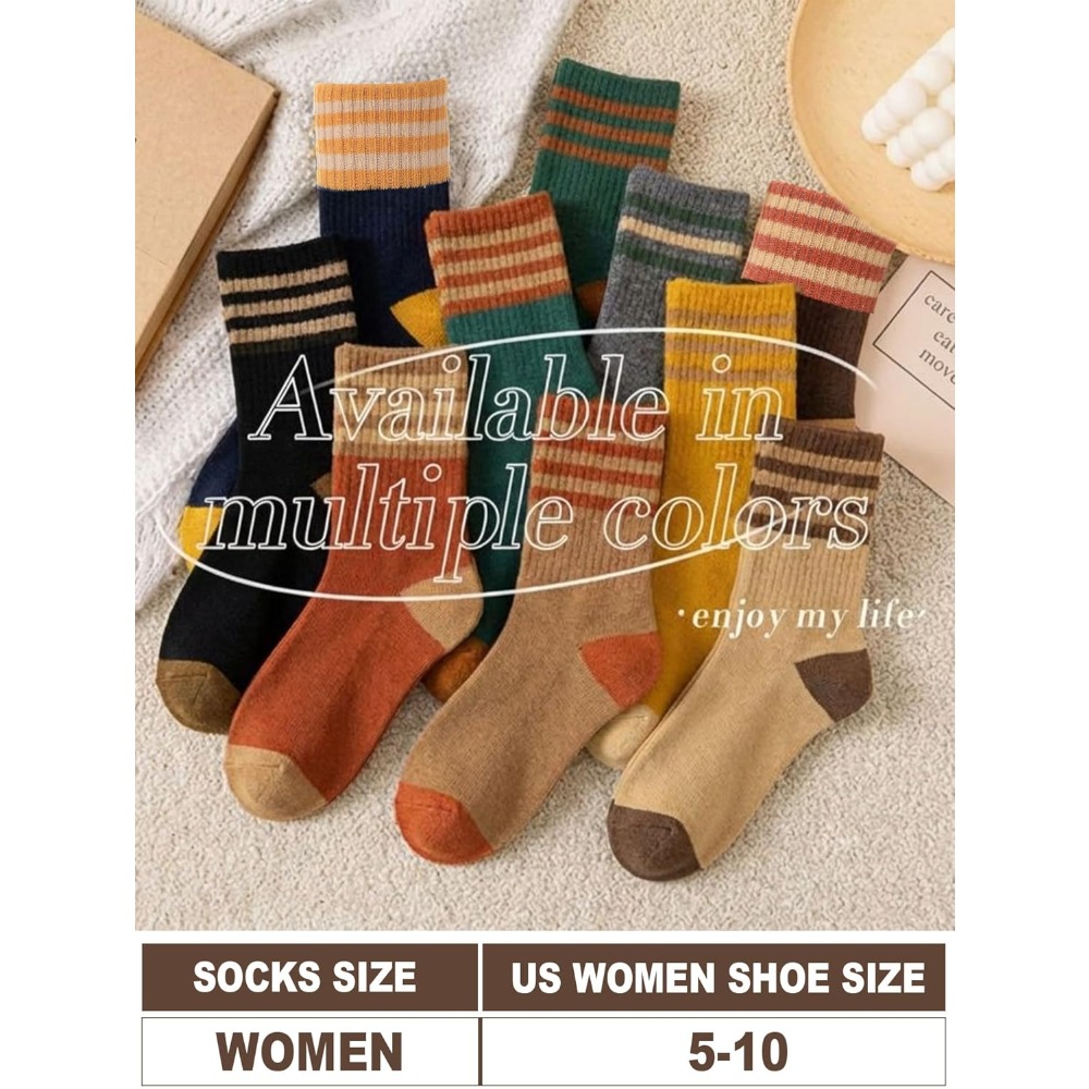 5 Pairs Women Crew Socks Knitt - Women'S Shoes For Crews ulasan dan harga