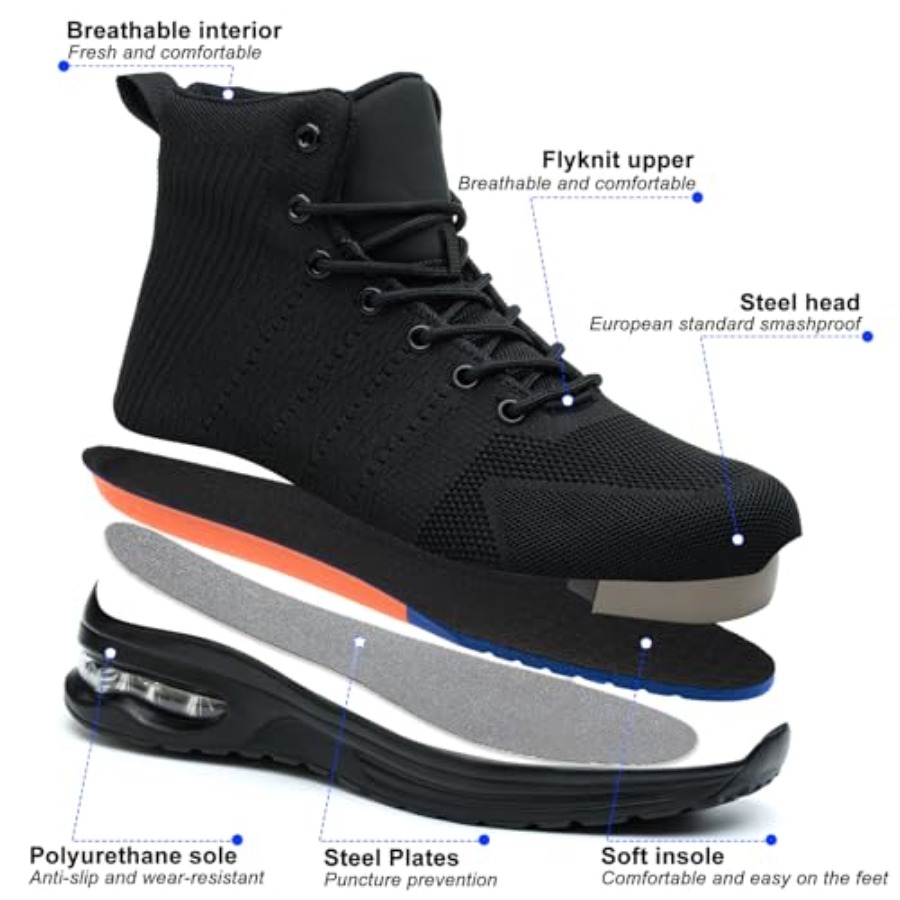 Steel Toe Work Boots for Men o - Women'S Shoes For Tennis ulasan dan harga