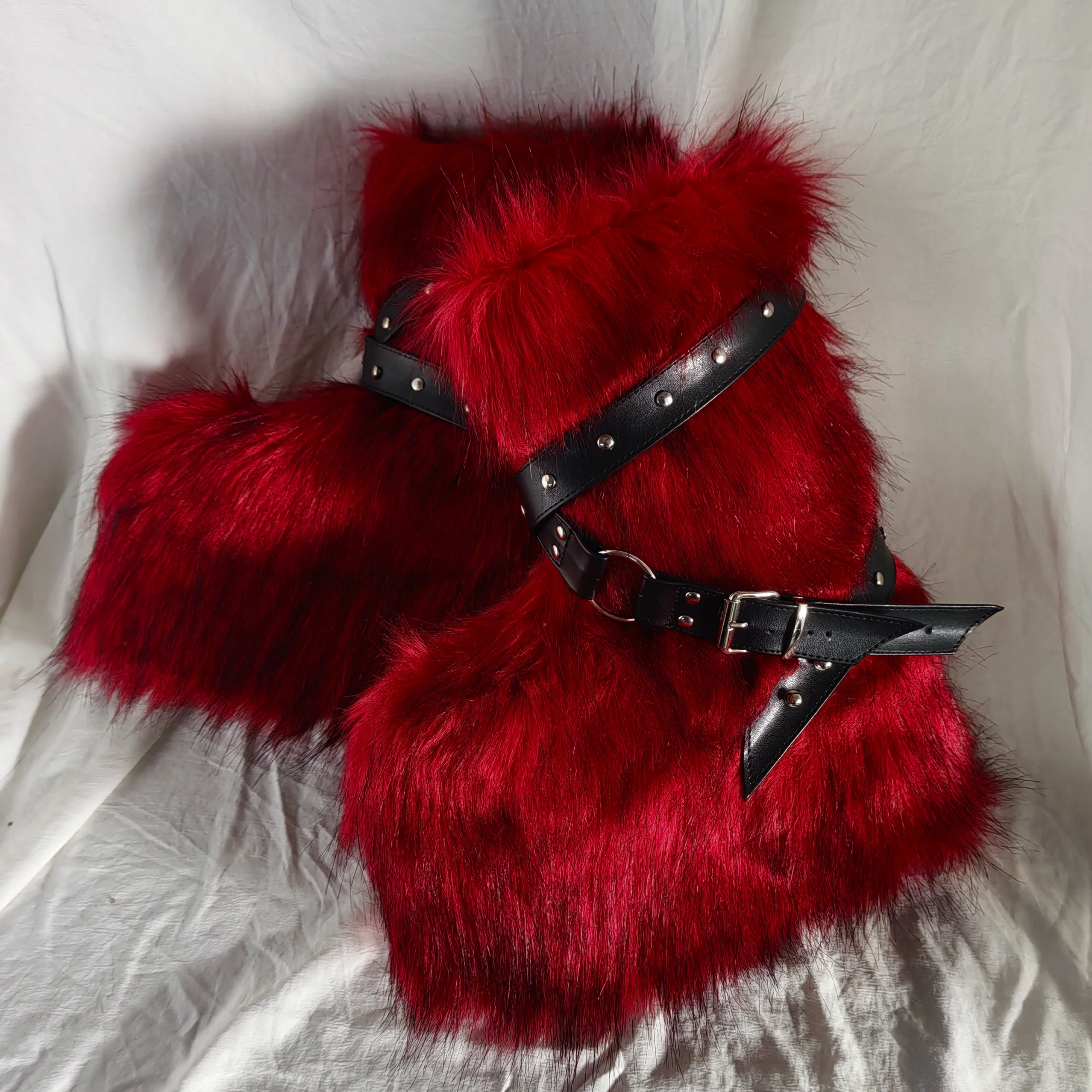Red Fur Thick-Soled Cross-Buck - Women'S Shoes Red Bottoms ulasan dan harga