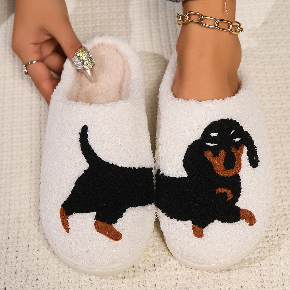 Winter Plush Cute Dachshund Em - Women Shoes For Winter ulasan dan harga